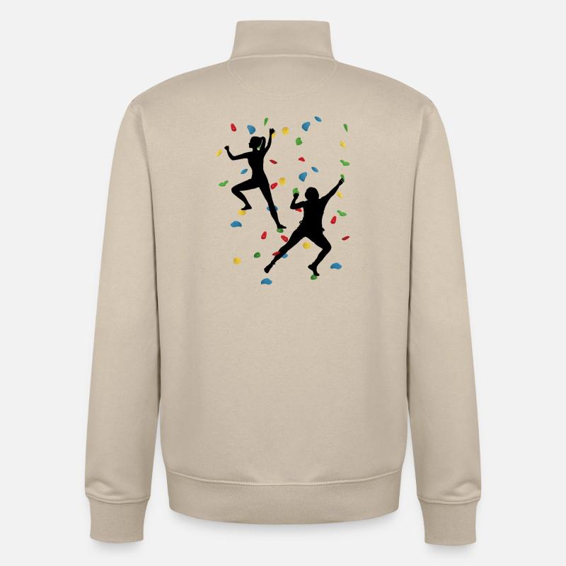 Climbing Wall Duo – Climbing Challenge - Unisex Organic Zip Sweatshirt by Stanley/Stella - desert dust