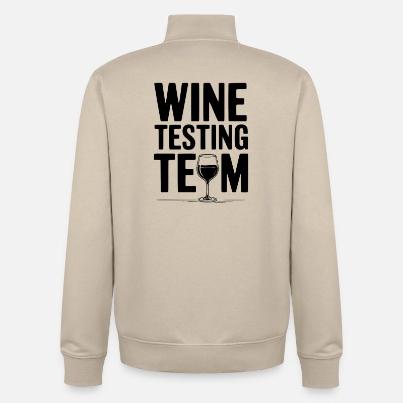 Wine Testing Team - Unisex Organic Zip Sweatshirt by Stanley/Stella - desert dust