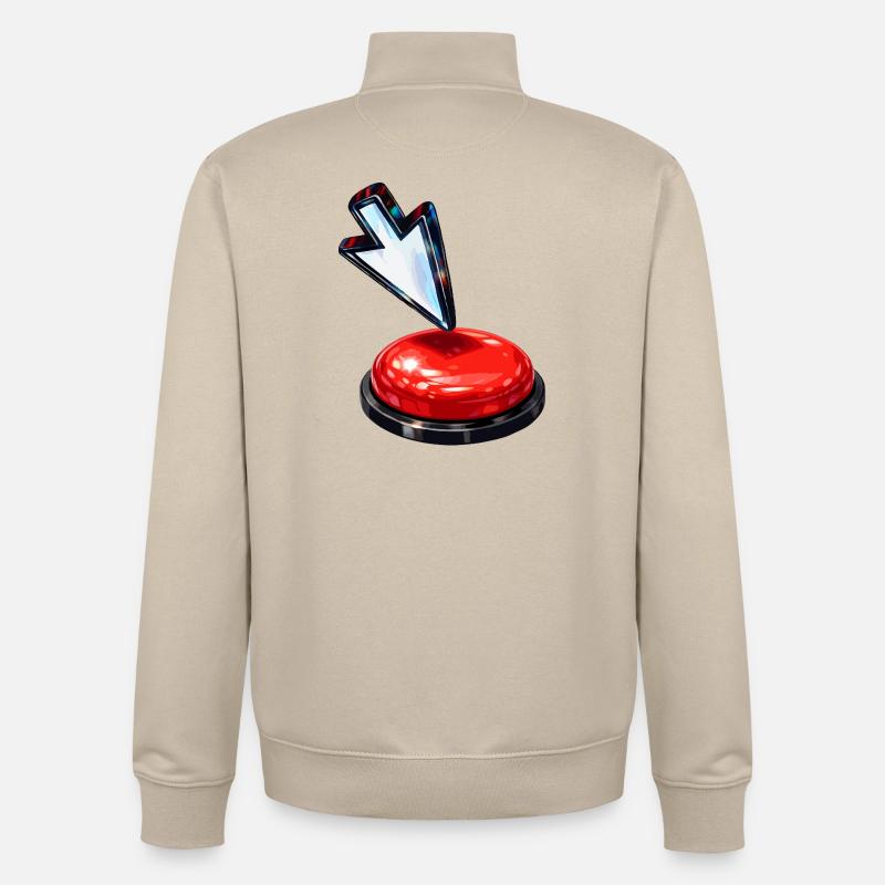 Down Arrow Button - Unisex Organic Zip Sweatshirt by Stanley/Stella - desert dust