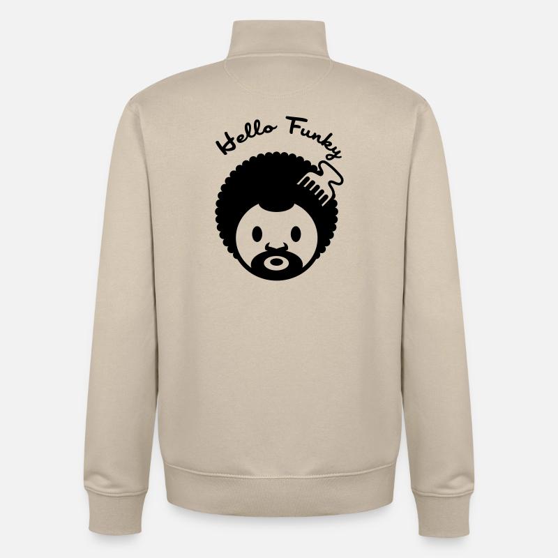 Hello Funky flex - Sweat zippé unisexe en coton bio Stanley/Stella - beige crème