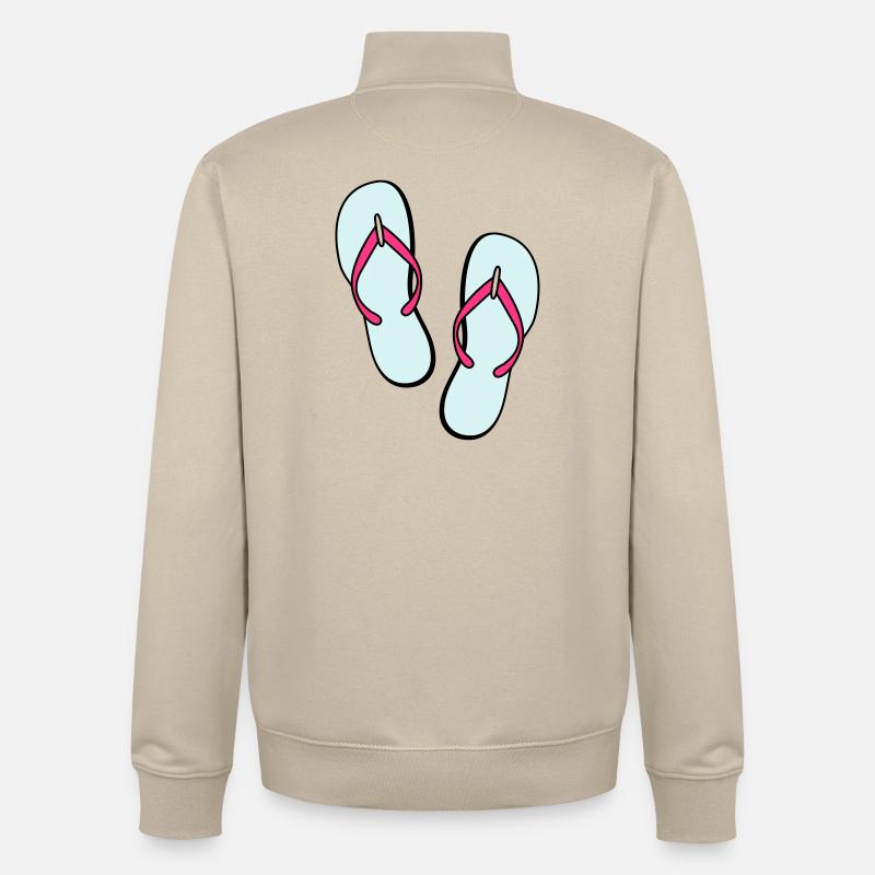 flip flops sommer beach strand party - Unisex Organic Zip Sweatshirt von Stanley/Stella - Cremebeige