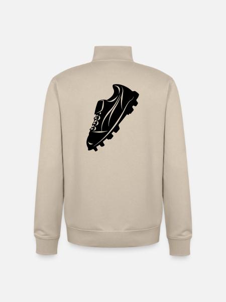 Fußballschuh transparente Schattenfigur - Unisex Organic Zip Sweatshirt von Stanley/Stella - Cremebeige