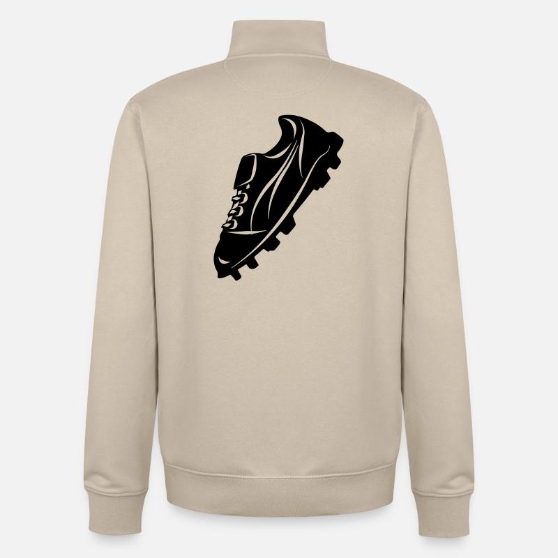 Fußballschuh transparente Schattenfigur - Unisex Organic Zip Sweatshirt von Stanley/Stella - Cremebeige