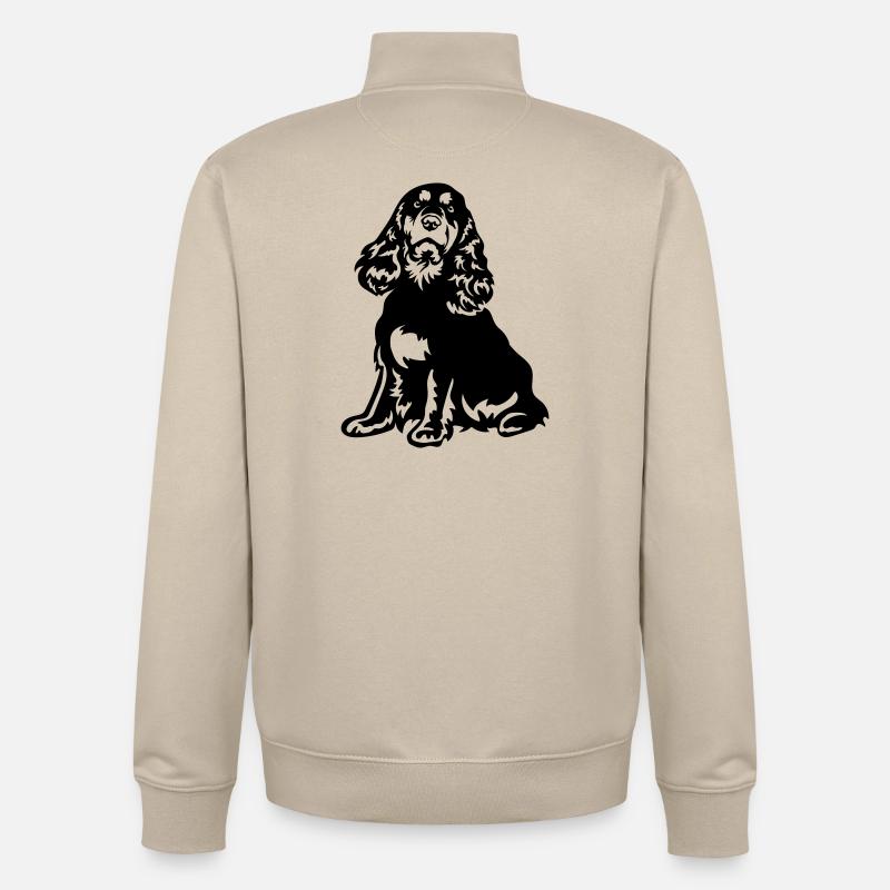 Cocker Spaniel - Unisex Organic Zip Sweatshirt von Stanley/Stella - Cremebeige