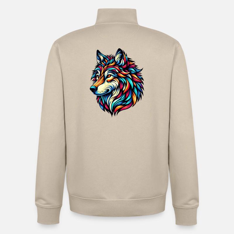 Wolf - Unisex Organic Zip Sweatshirt von Stanley/Stella - Cremebeige