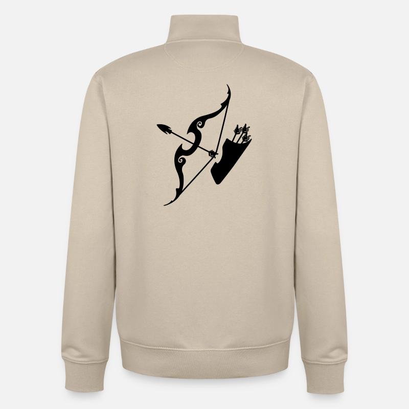 Schütze-Bogen mit Pfeilen - Unisex Organic Zip Sweatshirt von Stanley/Stella - Cremebeige