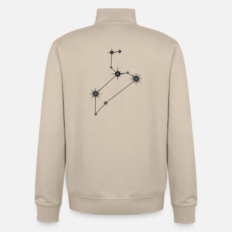 Löwe Sternbild Sternzeichen Schwarz & Grau - Unisex Organic Zip Sweatshirt von Stanley/Stella - Cremebeige