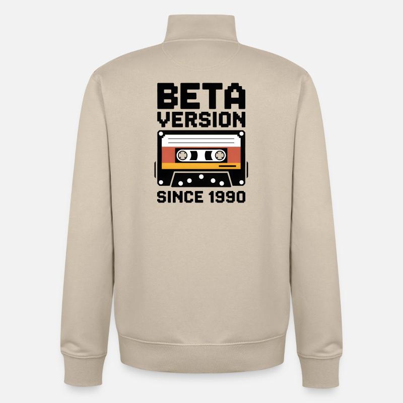 Conception d’impression de cassette rétro - Sweat zippé unisexe en coton bio Stanley/Stella - beige crème