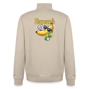 Banana Fun Sun avec des lunettes - Sweat zippé unisexe en coton bio Stanley/Stella - beige crème - Dos - AI Model Male 185 dark (185cm)