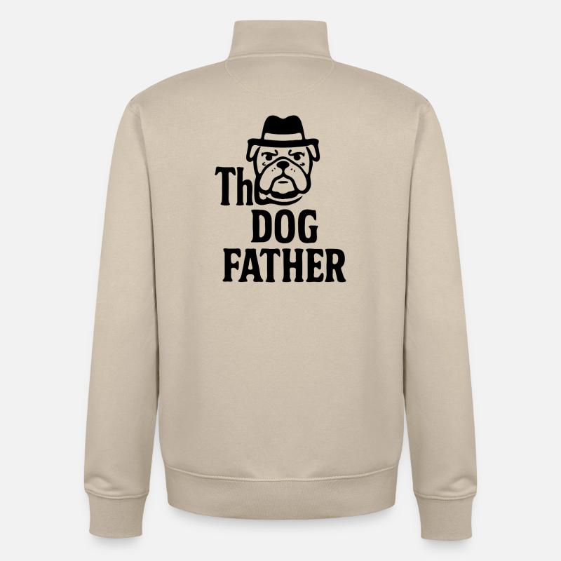 Das Maskottchen-Maskottchen-Design des Hundevaters Bulldoggenhuts - Unisex Organic Zip Sweatshirt von Stanley/Stella - Cremebeige