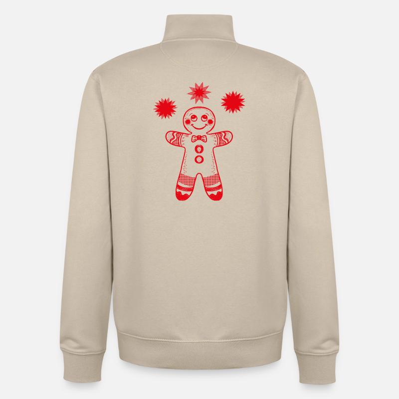 Lebkuchenmann mit Sternen - Unisex Organic Zip Sweatshirt von Stanley/Stella - Cremebeige