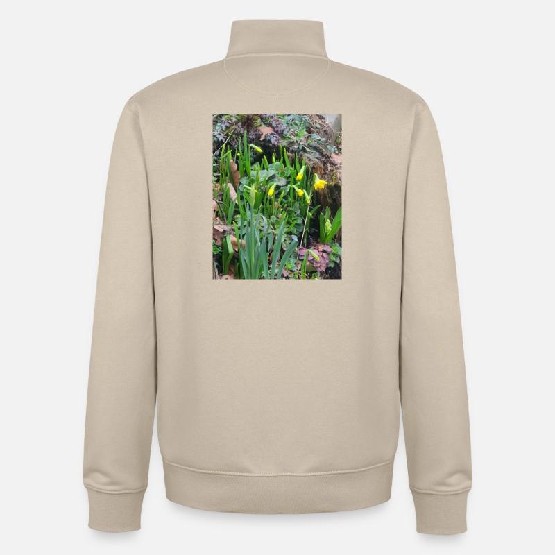EC Flowers I Daffodil I Gift I Spring - Unisex Organic Zip Sweatshirt by Stanley/Stella - desert dust