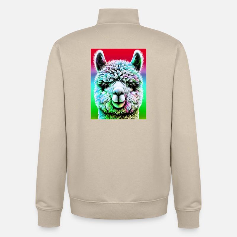 Alpaga - Sweat zippé unisexe en coton bio Stanley/Stella - beige crème