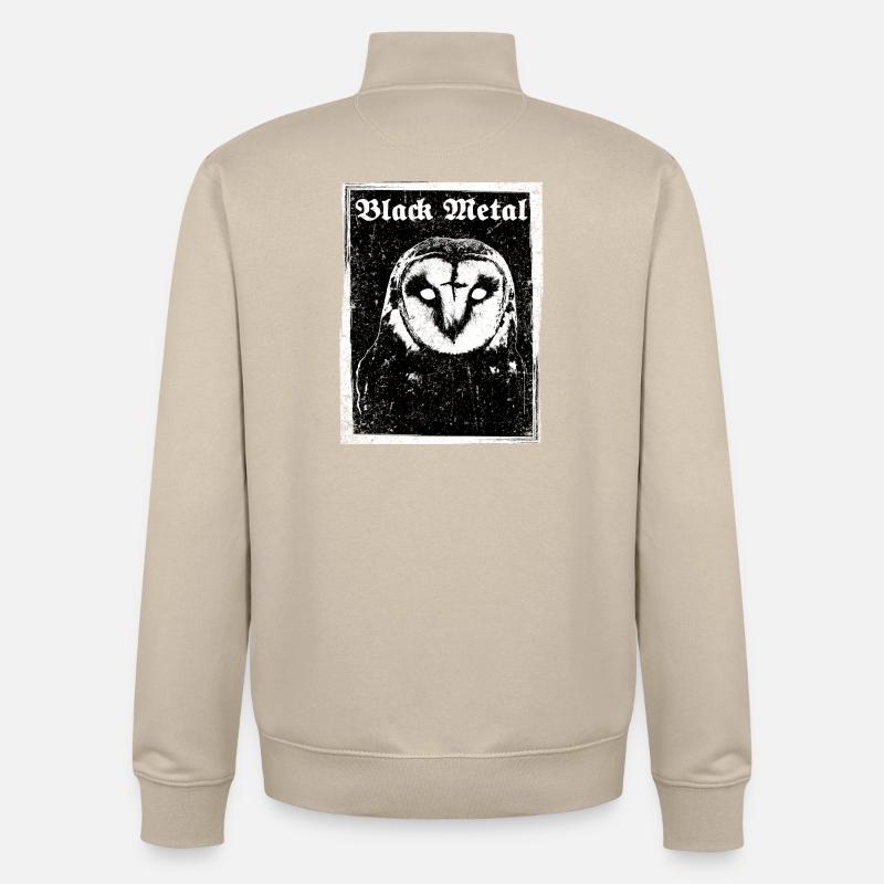 Black Metal Eule - Unisex Organic Zip Sweatshirt von Stanley/Stella - Cremebeige