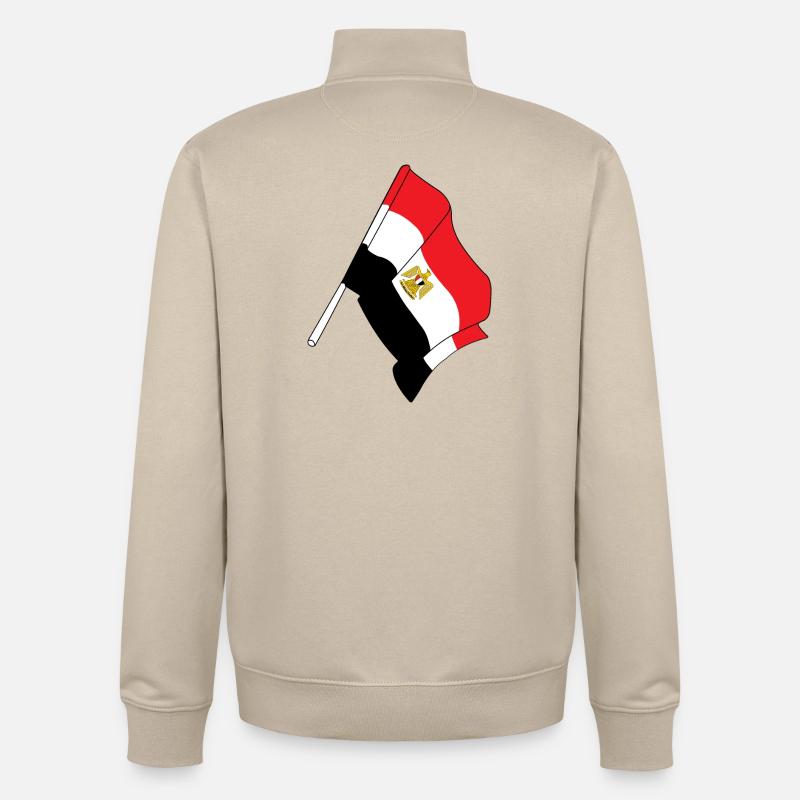Drapeau : Égypte - Sweat zippé unisexe en coton bio Stanley/Stella - beige crème