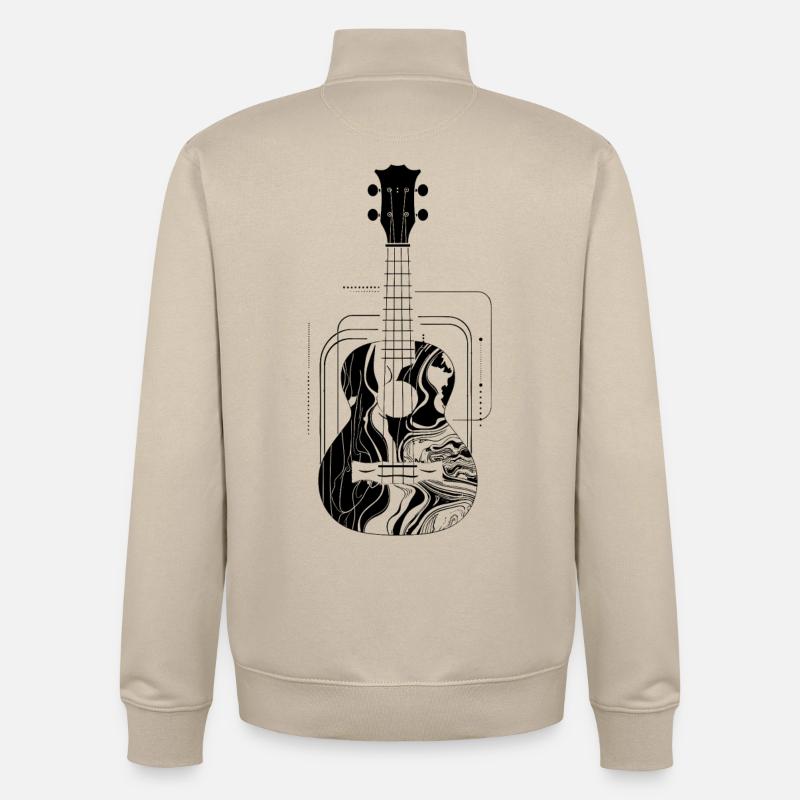 Ukulélé - Sweat zippé unisexe en coton bio Stanley/Stella - beige crème