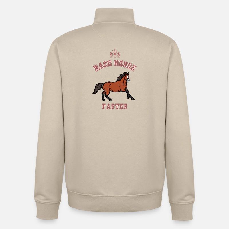 Fumier de cheval de course - Sweat zippé unisexe en coton bio Stanley/Stella - beige crème