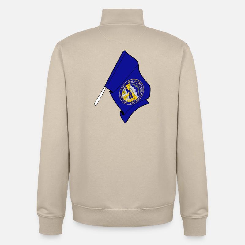 Drapeau du Nebraska - Sweat zippé unisexe en coton bio Stanley/Stella - beige crème