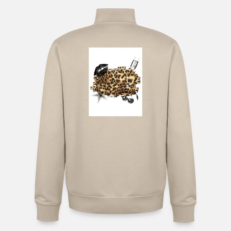 Leopard - Unisex Organic Zip Sweatshirt von Stanley/Stella - Cremebeige