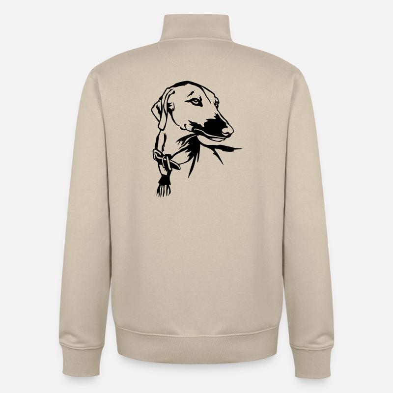 Chef d’Azawakh - Sweat zippé unisexe en coton bio Stanley/Stella - beige crème
