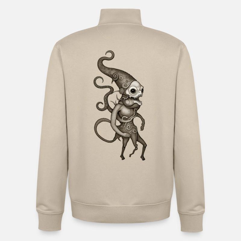 BUG #5 - dark hell - Sweat zippé unisexe en coton bio Stanley/Stella - beige crème