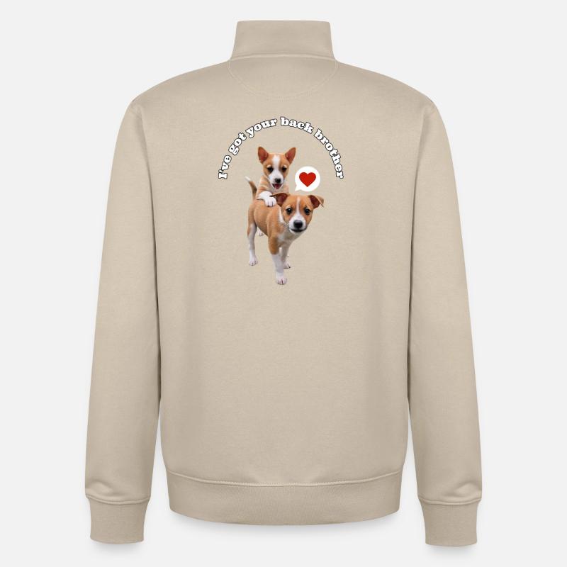 Podengo – ich stehe hinter dir. - Unisex Organic Zip Sweatshirt von Stanley/Stella - Cremebeige