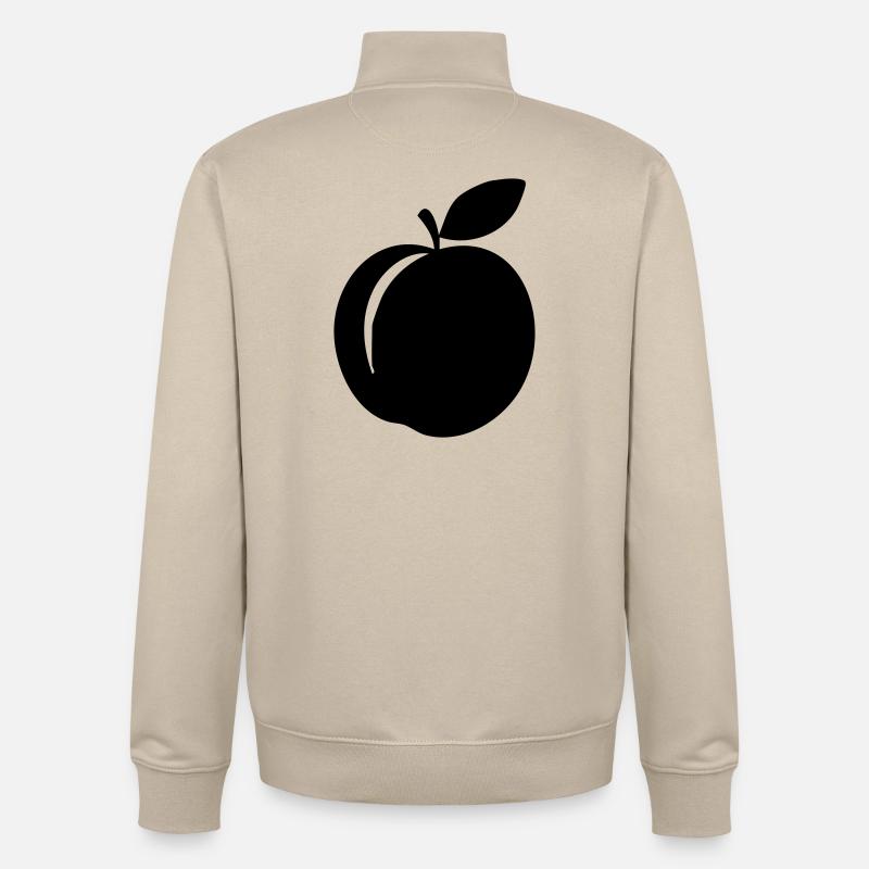 Pfirsich-Silhouette – süßes Sommerdesign - Unisex Organic Zip Sweatshirt von Stanley/Stella - Cremebeige