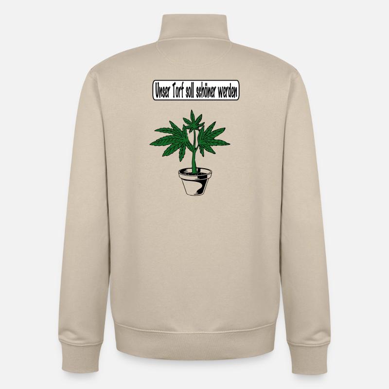 Conception du cannabis - Sweat zippé unisexe en coton bio Stanley/Stella - beige crème
