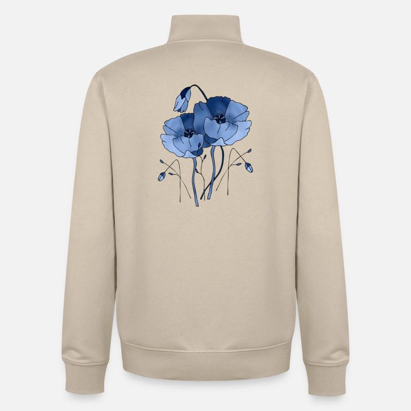 Fleur - Sweat zippé unisexe en coton bio Stanley/Stella - beige crème