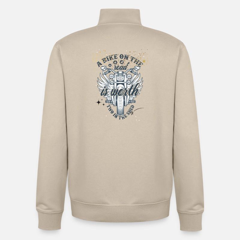 Moto ailée sur route libre - Sweat zippé unisexe en coton bio Stanley/Stella - beige crème