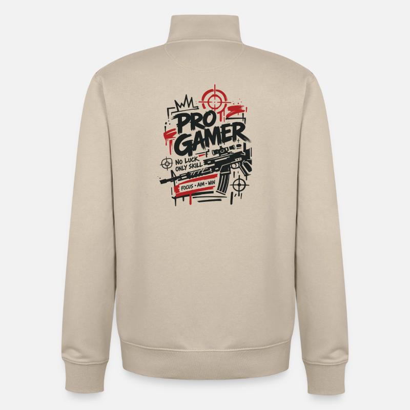 Gaming Lover Controller Graphics - Unisex Organic Zip Sweatshirt by Stanley/Stella - desert dust