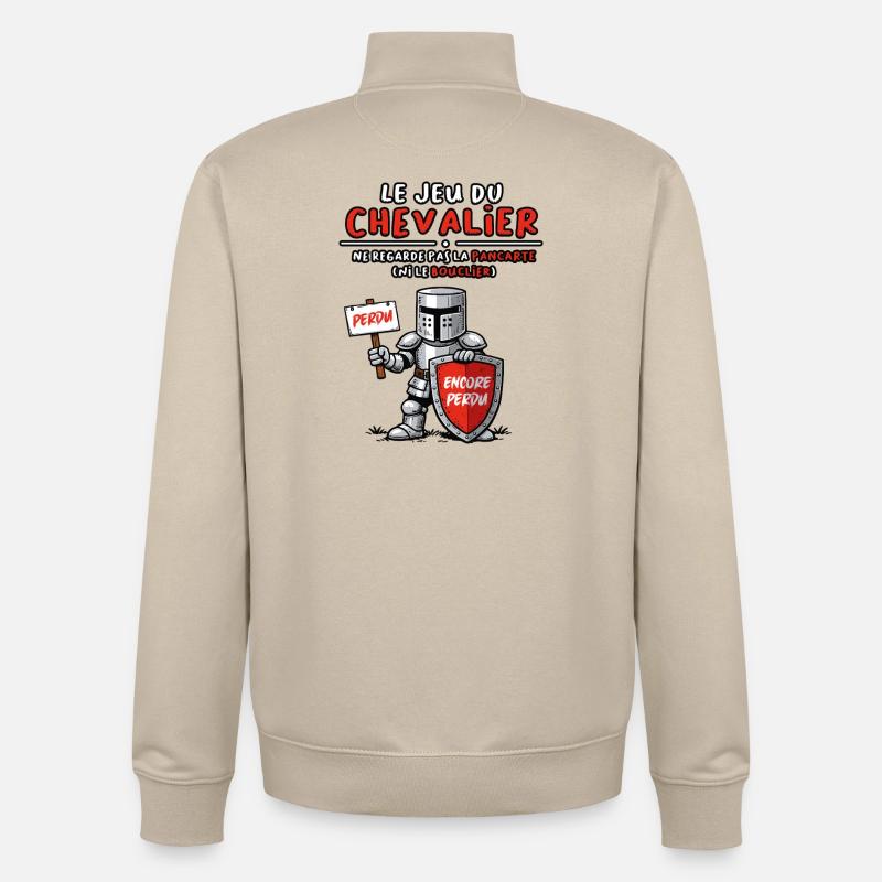 Le jeu du chevalier - Sweat zippé unisexe en coton bio Stanley/Stella - beige crème