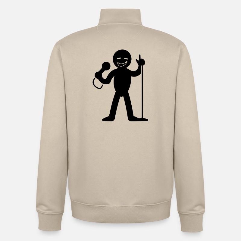 Chanteur avec micro - Sweat zippé unisexe en coton bio Stanley/Stella - beige crème