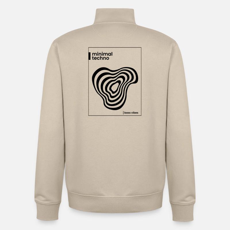 Conception minimale de l’affiche techno - Sweat zippé unisexe en coton bio Stanley/Stella - beige crème