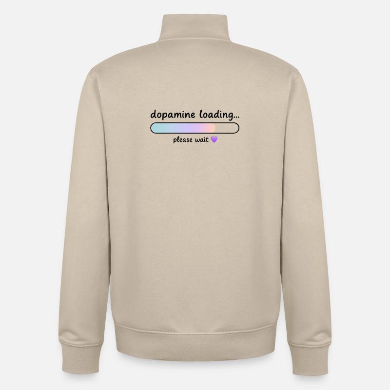 Gradient de charge de dopamine - Sweat zippé unisexe en coton bio Stanley/Stella - beige crème