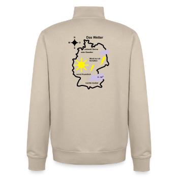 Wetterkarte Wetter Deutschland - Unisex Organic Zip Sweatshirt von Stanley/Stella - Cremebeige - Hinten - AI Model Male 185 dark (185cm)