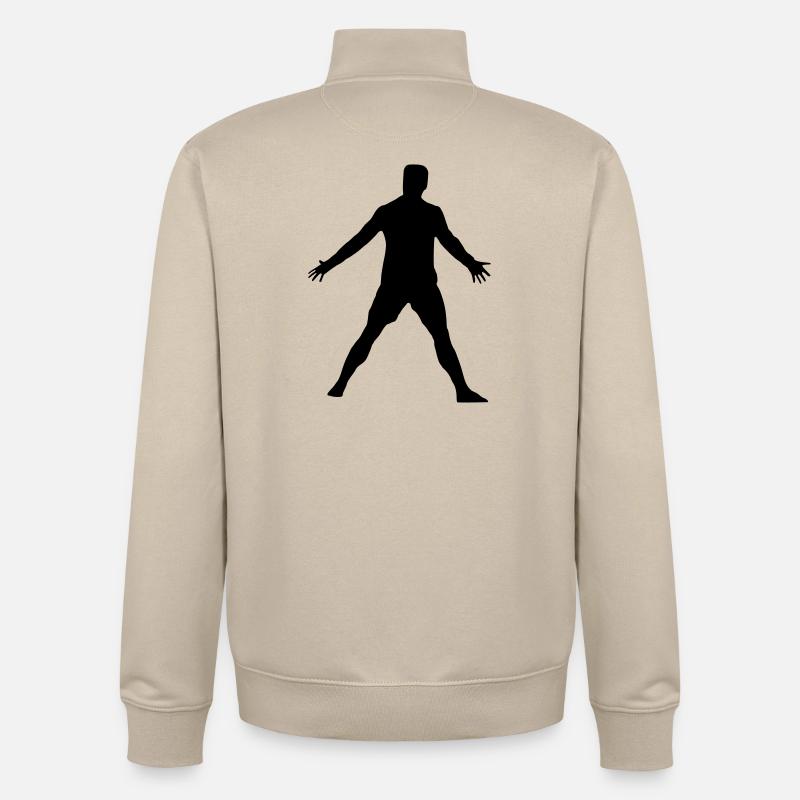 Cristiano pose - Sweat zippé unisexe en coton bio Stanley/Stella - beige crème