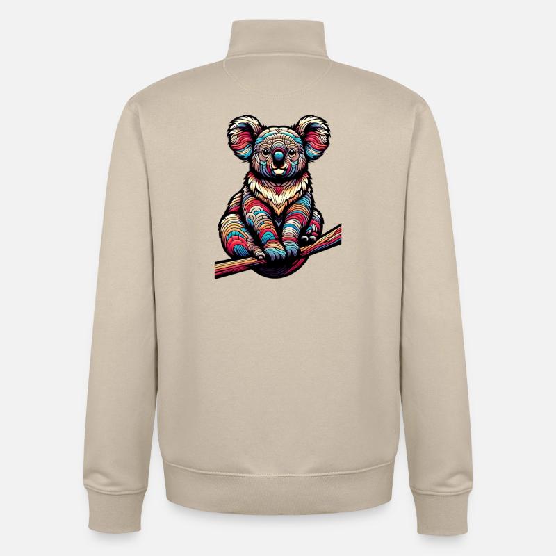 Koala - Sweat zippé unisexe en coton bio Stanley/Stella - beige crème