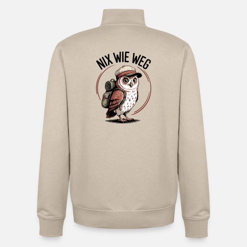 Aventure de chouette en partant - Sweat zippé unisexe en coton bio Stanley/Stella - beige crème