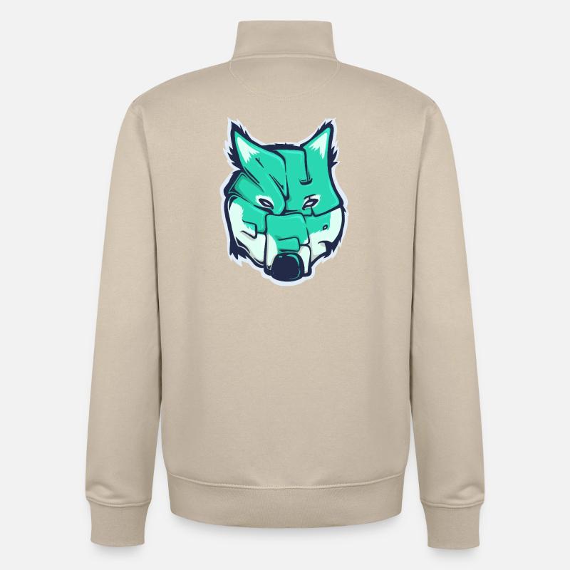 Wolf-Schaf, ein gezogenes Wort - Unisex Organic Zip Sweatshirt von Stanley/Stella - Cremebeige