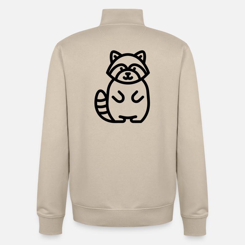 raton laveur - Sweat zippé unisexe en coton bio Stanley/Stella - beige crème