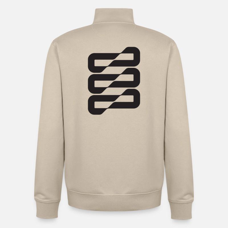 Conception géométrique des chaînes - Sweat zippé unisexe en coton bio Stanley/Stella - beige crème