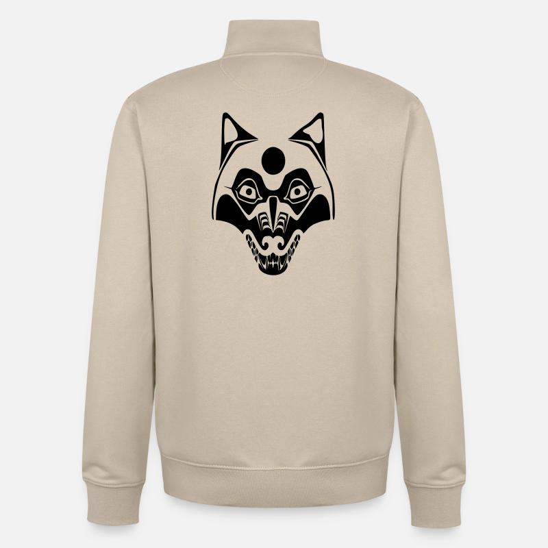 wolf - maske mond - Unisex Organic Zip Sweatshirt von Stanley/Stella - Cremebeige