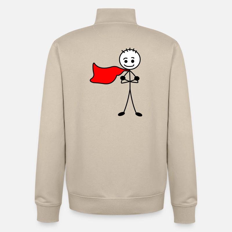 Garçon héros à la cape rouge - Sweat zippé unisexe en coton bio Stanley/Stella - beige crème