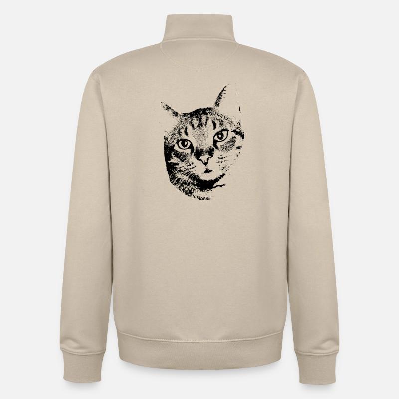 Chat Chat Chat Chat Chemise Cadeau - Sweat zippé unisexe en coton bio Stanley/Stella - beige crème