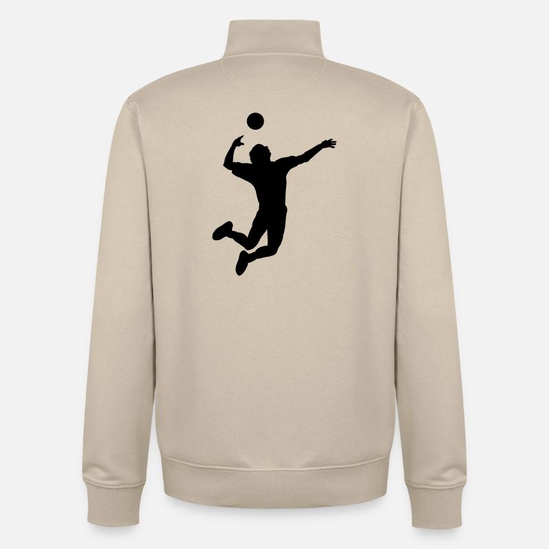 Volleyball gesprungen Schlag oder Service - Unisex Organic Zip Sweatshirt von Stanley/Stella - Cremebeige