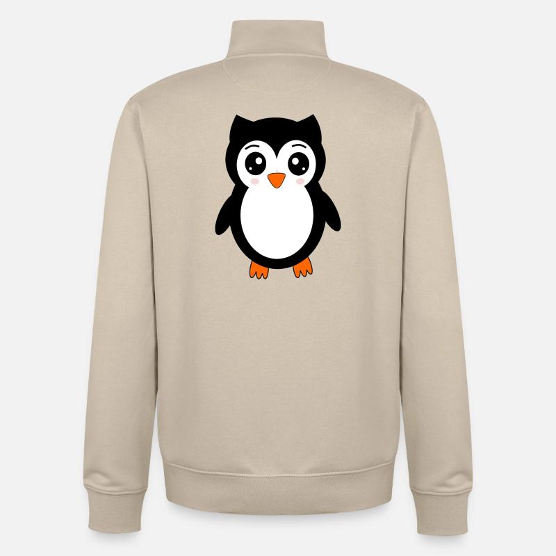 Eule schwarz Vogel Vögelchen Tiere Geschenk - Unisex Organic Zip Sweatshirt von Stanley/Stella - Cremebeige