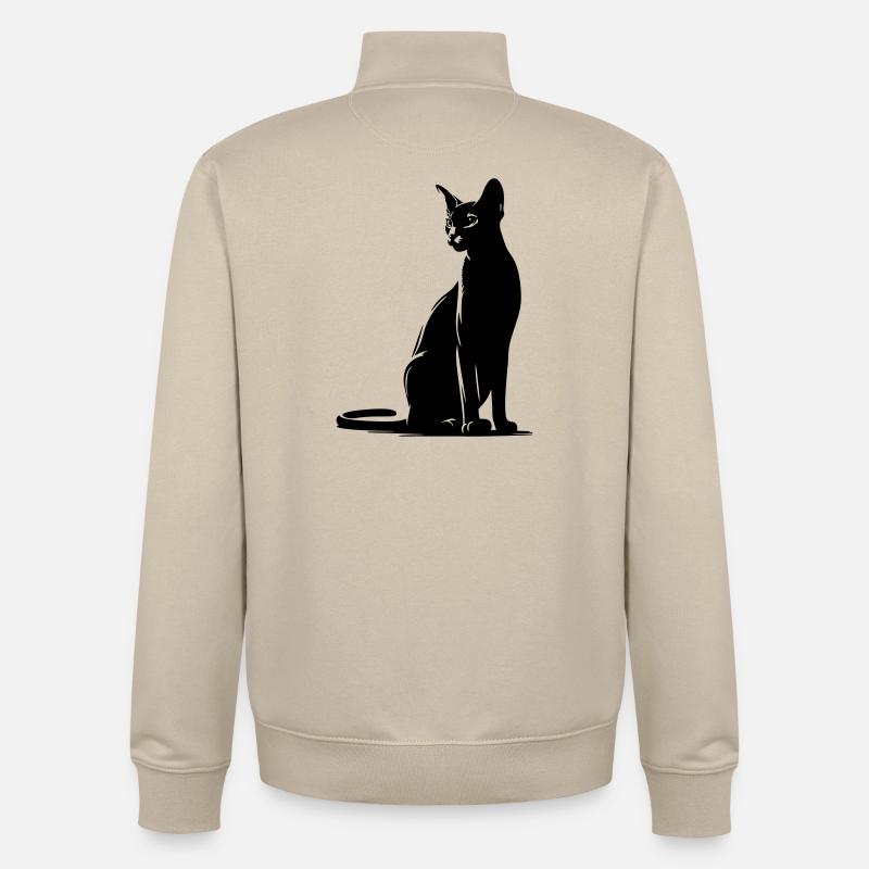 Abessiner Katze - Unisex Organic Zip Sweatshirt von Stanley/Stella - Cremebeige