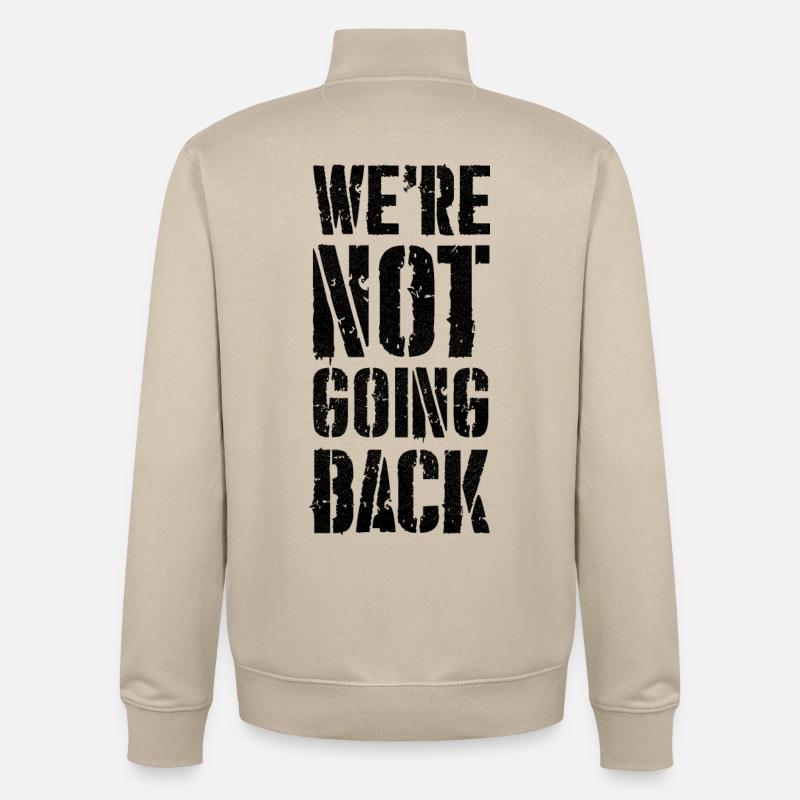 we're not going back - Sweat zippé unisexe en coton bio Stanley/Stella - beige crème