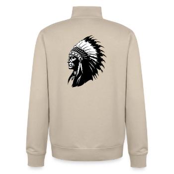 Chef indien - Sweat zippé unisexe en coton bio Stanley/Stella - beige crème - Dos - AI Model Male 185 dark (185cm)